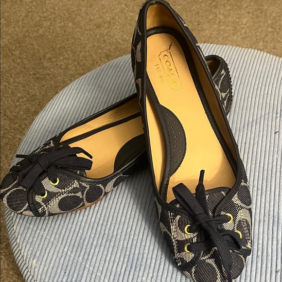 Coach Shoes - Coach Navy and Tan Women's Loafers